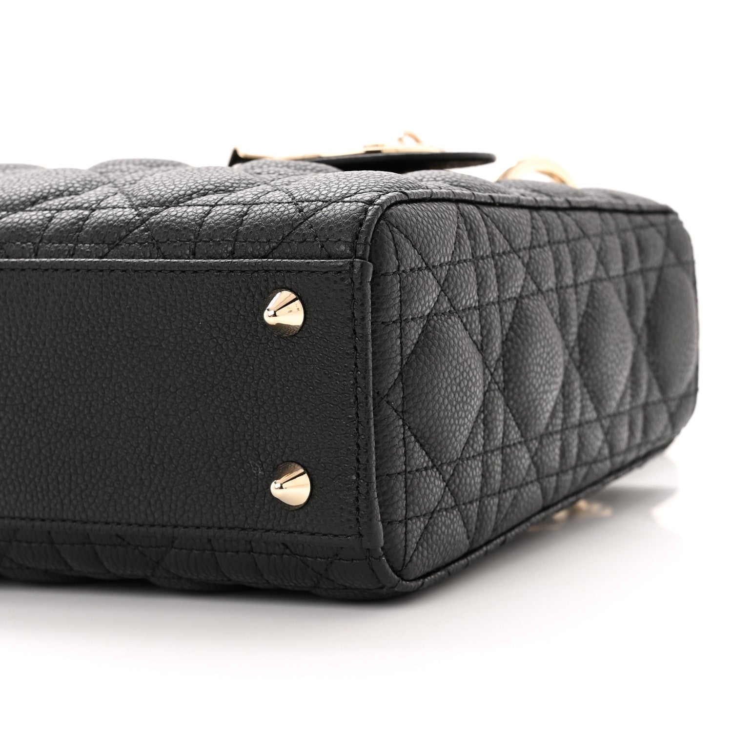 Christian Dior Grained Calfskin Cannage Small Lady Dior Black 10 of 12