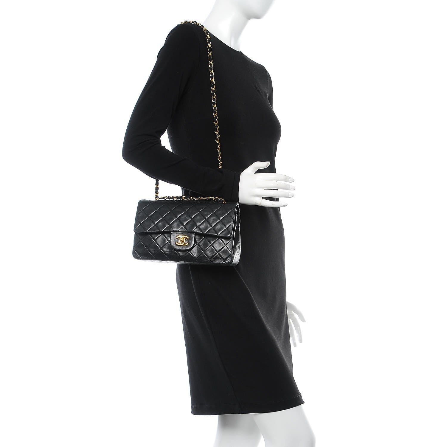 Chanel Lambskin Quilted Small Double Flap Black 3 of 10