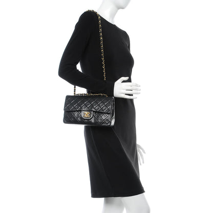 Chanel Lambskin Quilted Small Double Flap Black 3 of 10