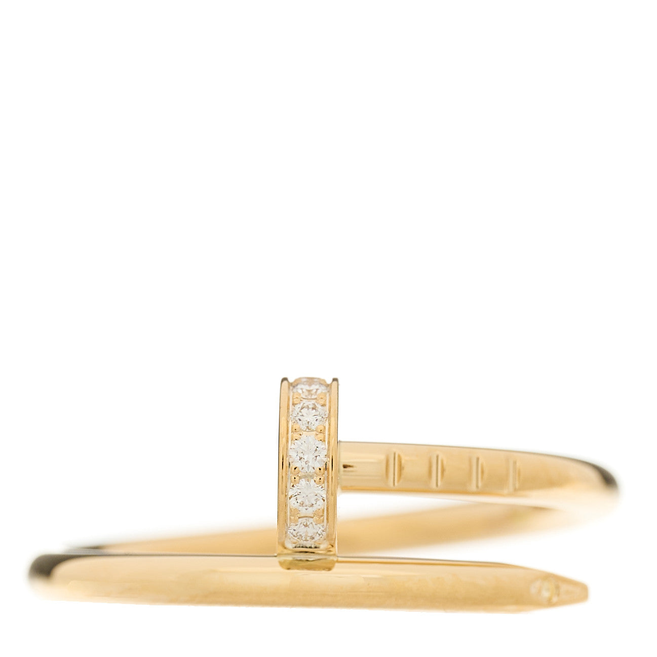 Cartier 18K Yellow Gold Diamond Small Juste Un Clou Ring 50 5.25 1 of 6