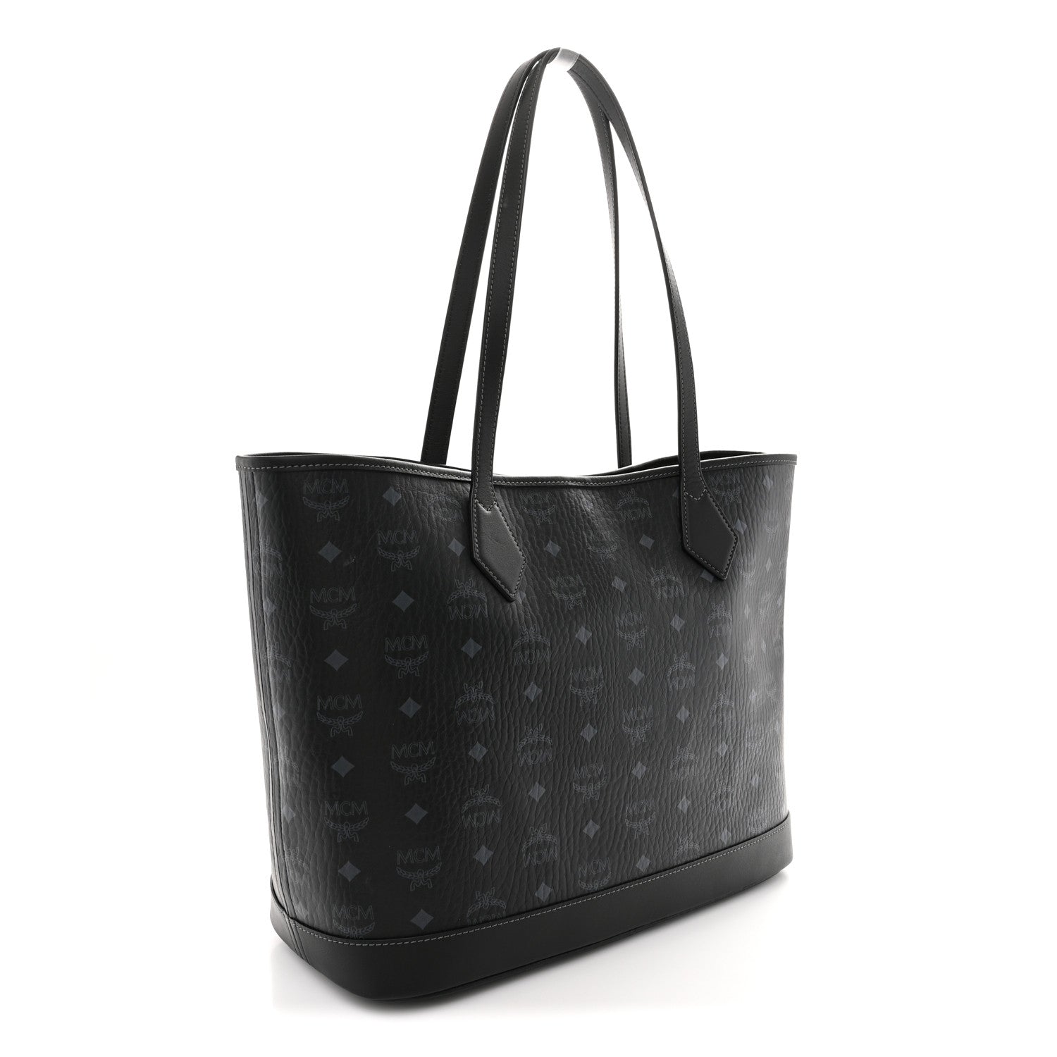 MCM Visetos Medium New Liz Shopper Tote Black 4 of 11