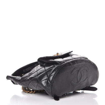 Chanel Lambskin Quilted Drawstring Backpack Black 4 of 11