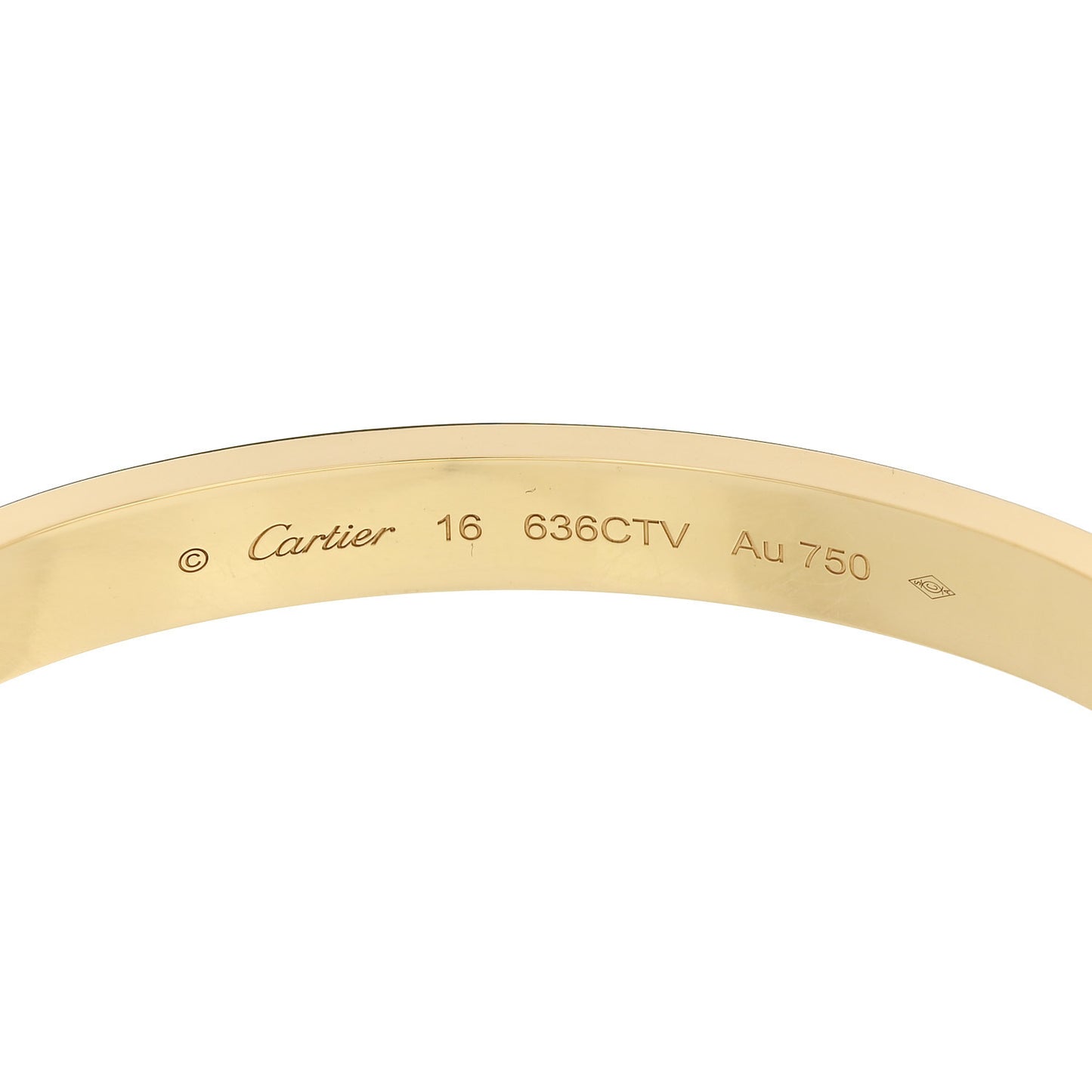 18K Yellow Gold LOVE Single Screw Bracelet 16