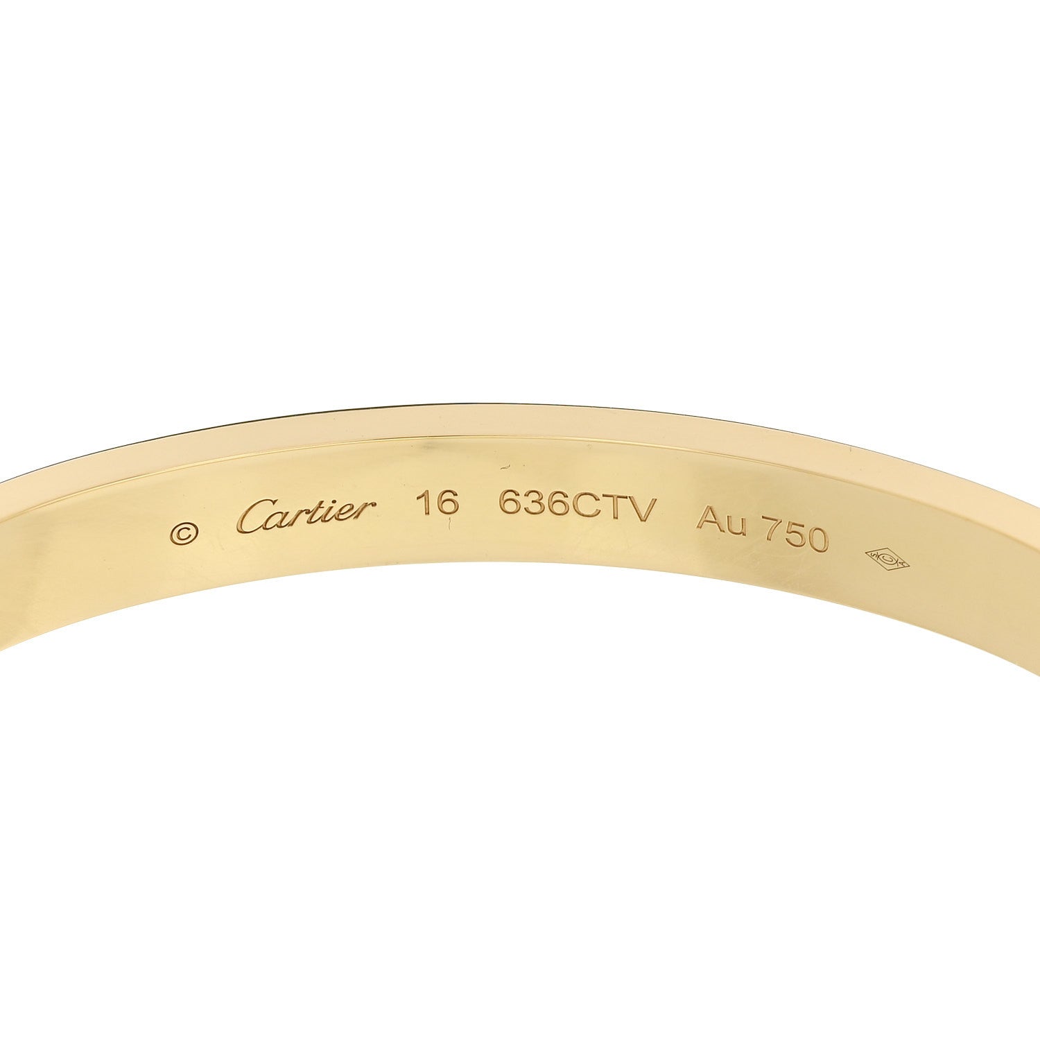 Cartier 18K Yellow Gold LOVE Single Screw Bracelet 16 6 of 9