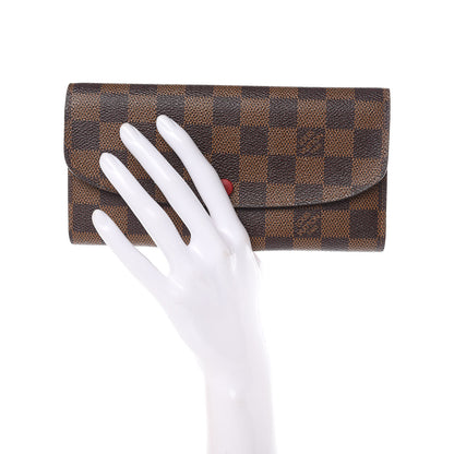 Louis Vuitton Damier Ebene Emilie Wallet Red 2 of 9