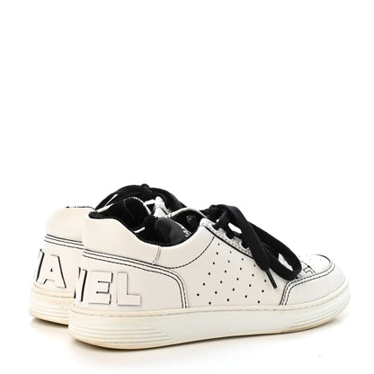 Chanel Calfskin Womens Logo Sneakers 36 Black White 3 of 4