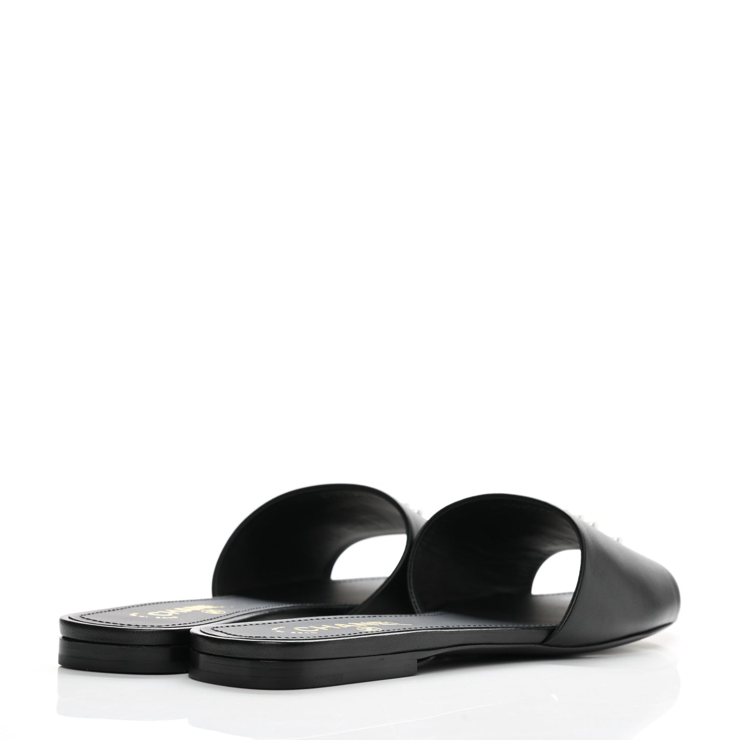 Lambskin Pearl CC Sandals 41 Black