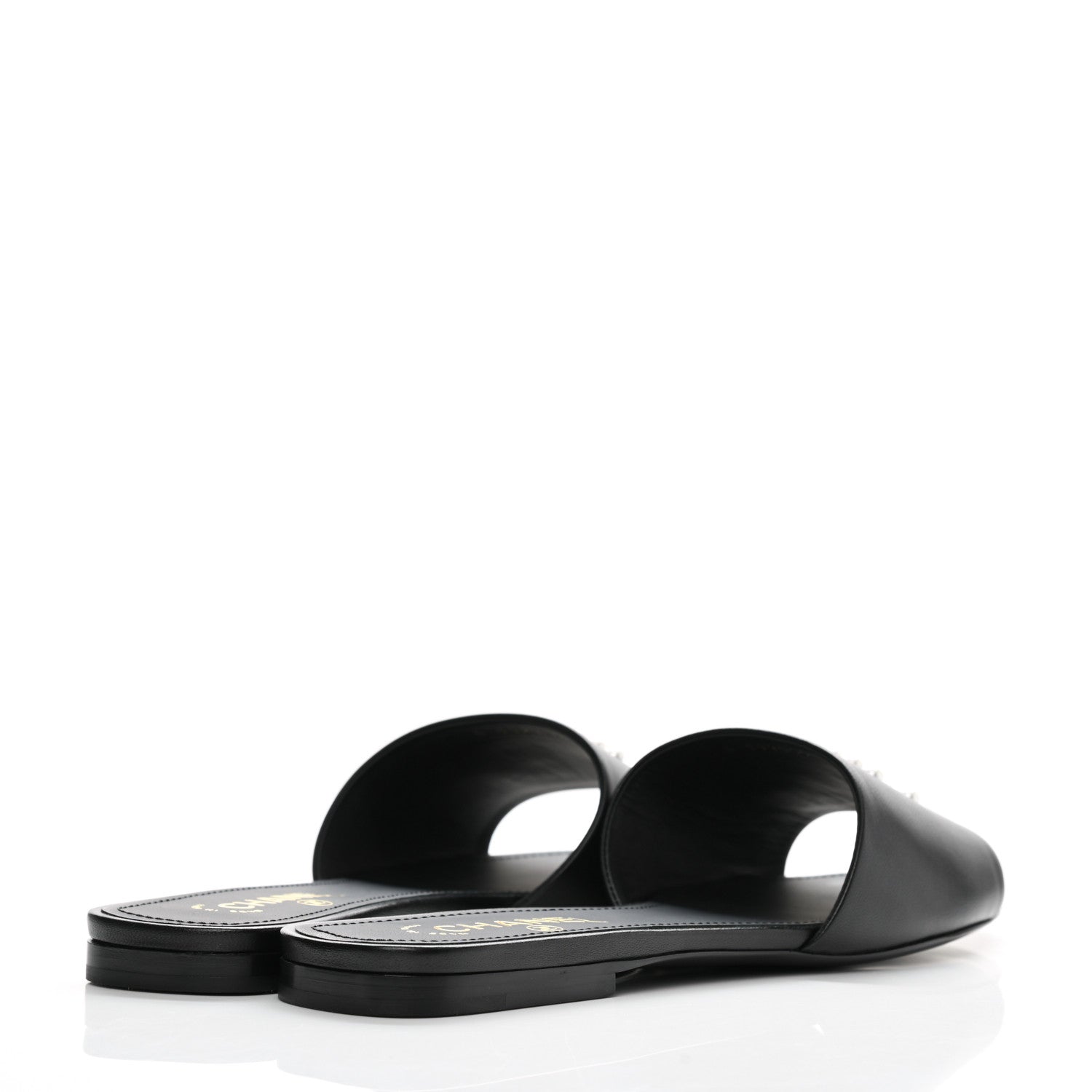 Chanel Lambskin Pearl CC Sandals 41 Black 4 of 9