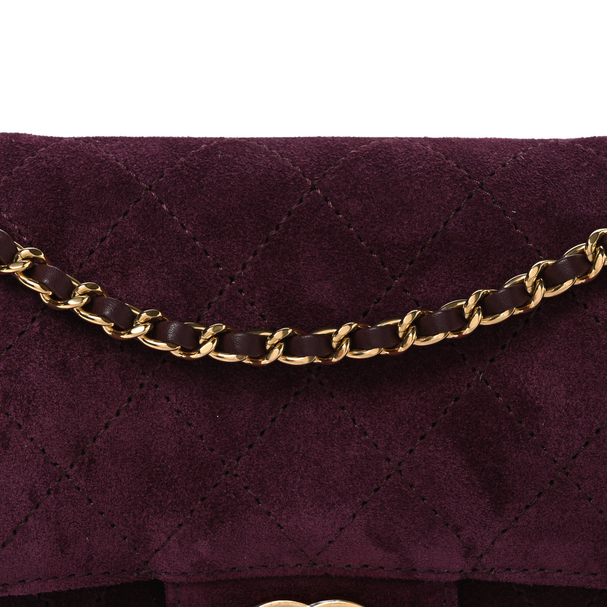 Suede Calfskin Mini Souplissimo Flap Burgundy