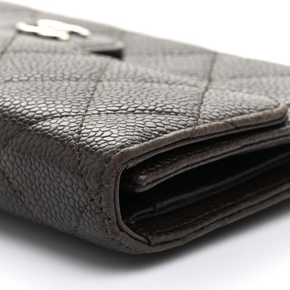 Chanel Caviar Quilted Large Flap Wallet Dark Brown 12 of 13