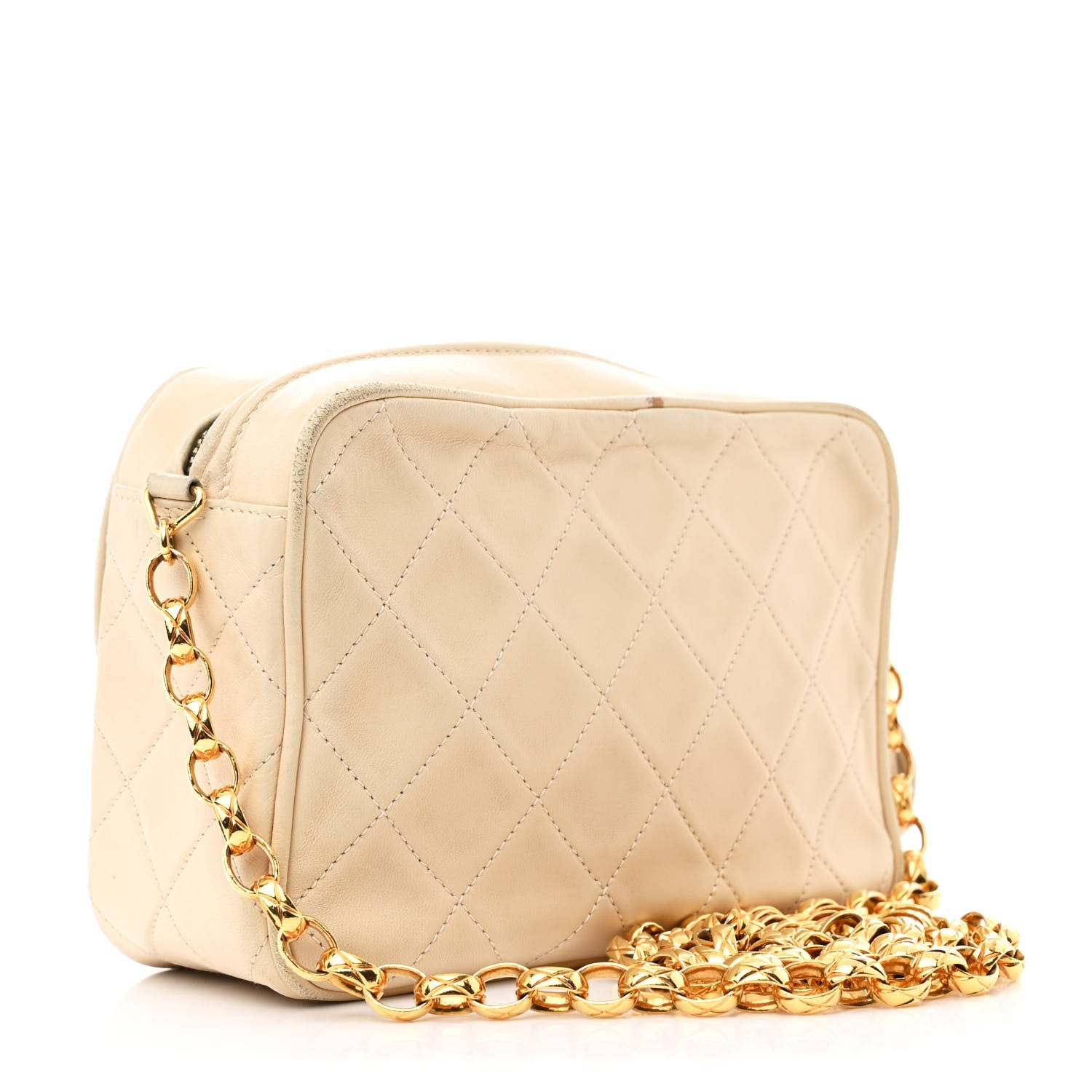 Chanel Lambskin Quilted Tassel Flap Camera Case White 3 of 14