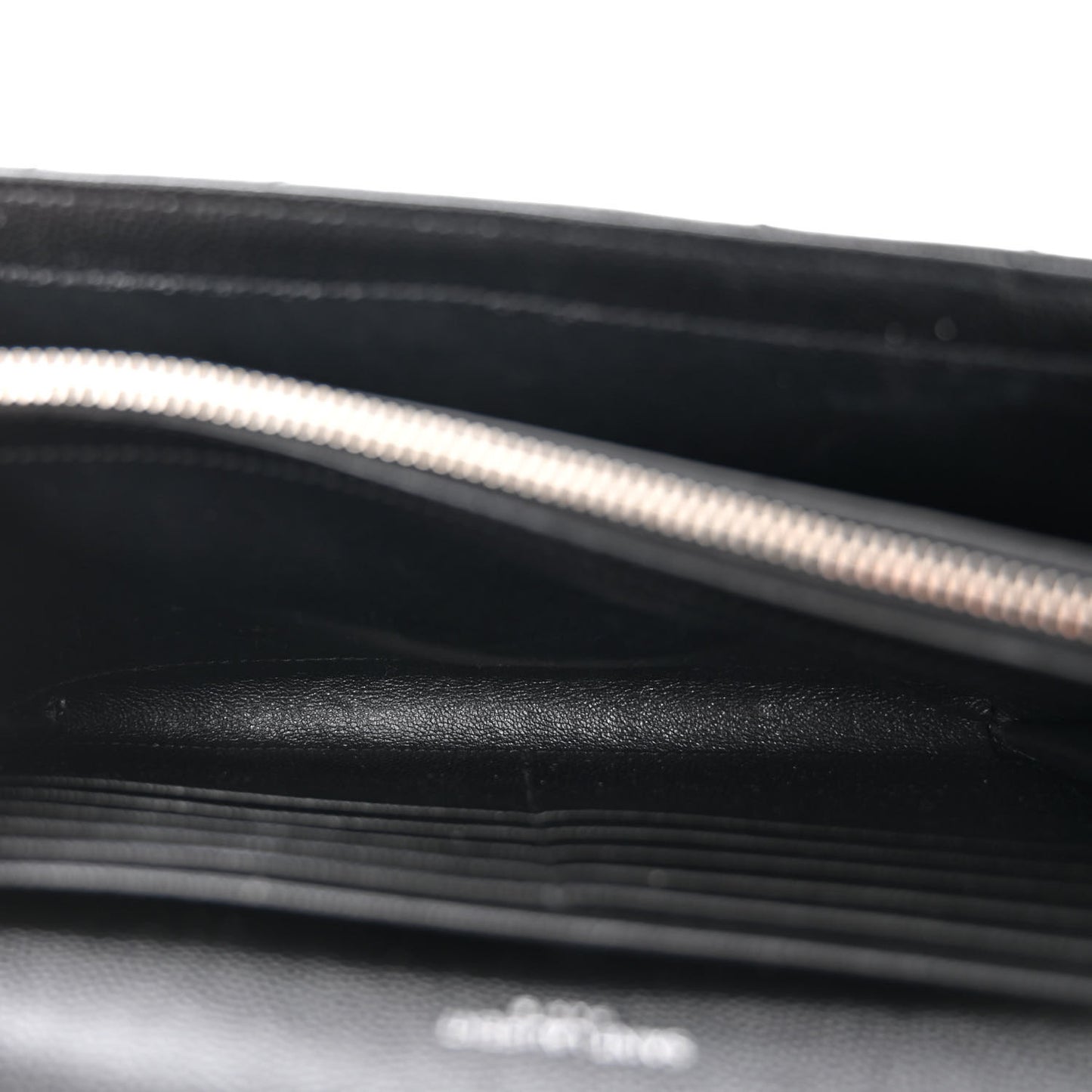 Grain De Poudre Matelasse Chevron Monogram Chain Wallet Black