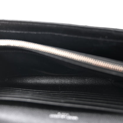 Saint Laurent Grain De Poudre Matelasse Chevron Monogram Chain Wallet Black 5 of 10
