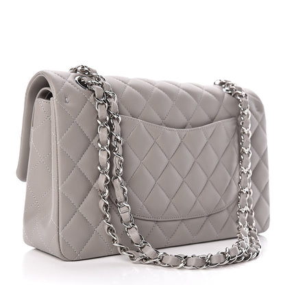 Chanel Lambskin Quilted Medium Double Flap Grey 3 of 11