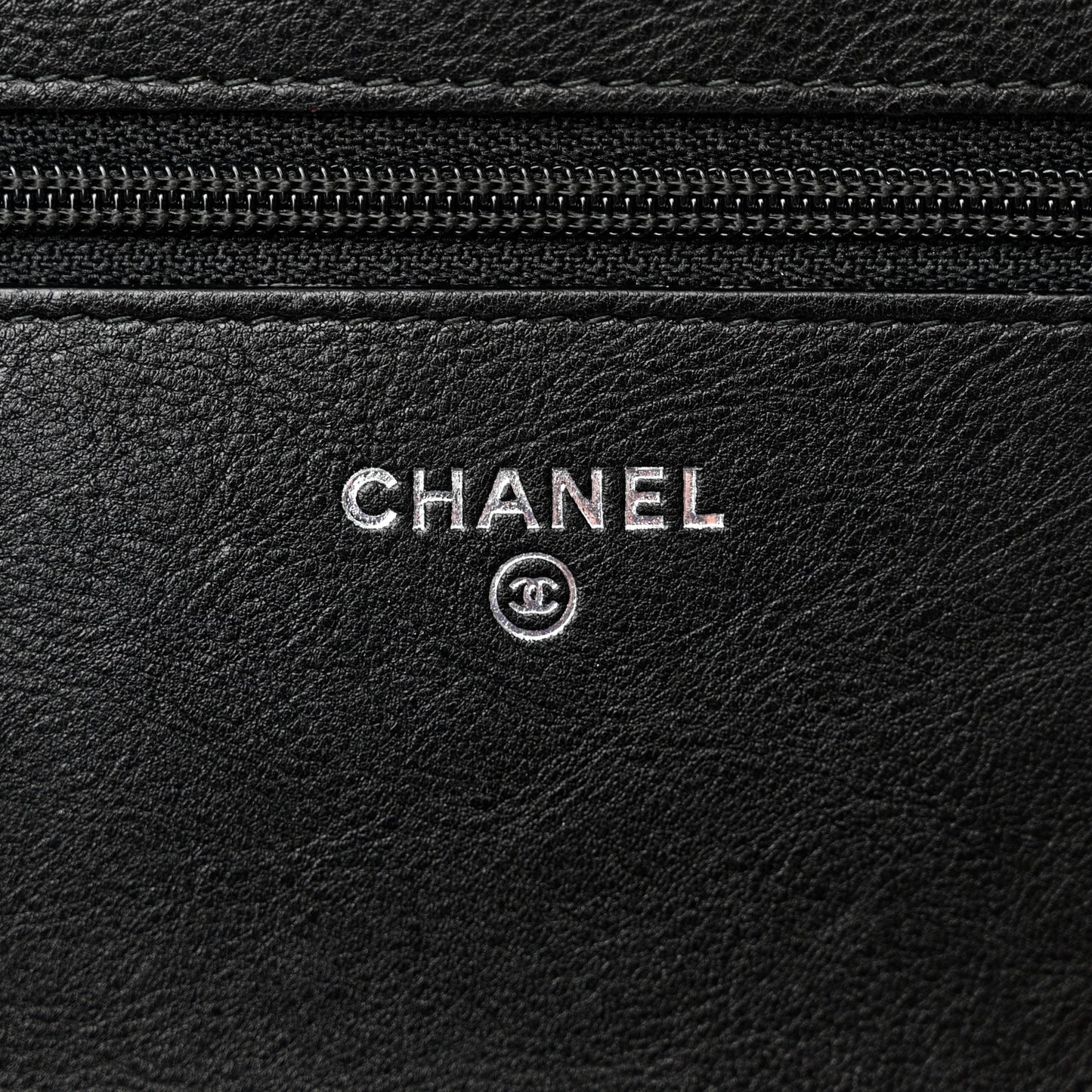 Crumpled Calfskin Quilted Wallet On Chain WOC So Black