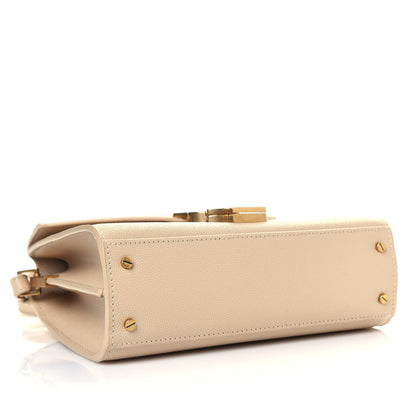 Saint Laurent Grain de Poudre Mini Classic Monogram Cassandra Top Handle Beige 4 of 11