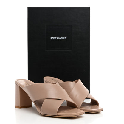 Saint Laurent Calfskin LouLou 70 Mules 39 Nude 9 of 9
