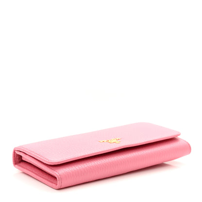 Prada Vitello Phenix Continental Flap Wallet Begonia 6 of 8