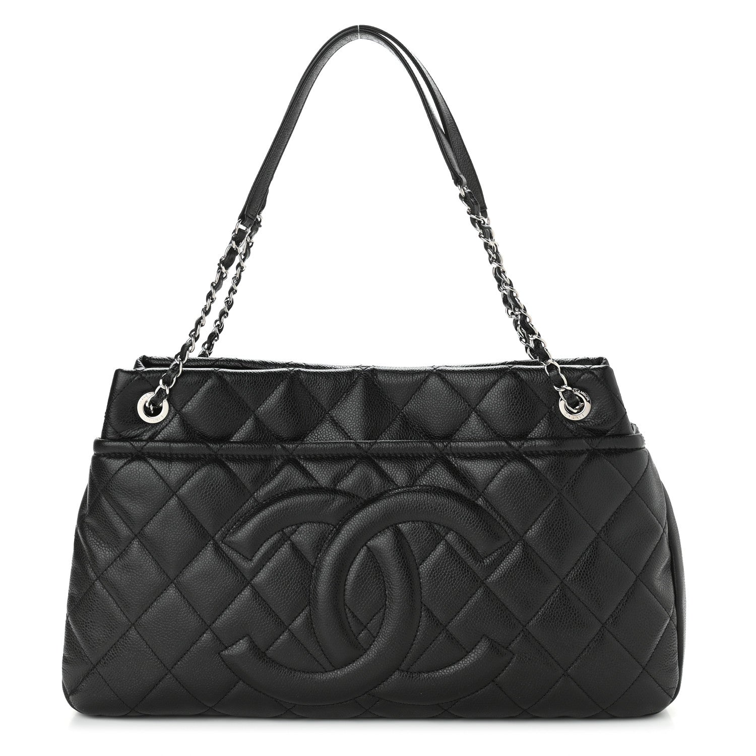 Chanel Caviar Quilted CC Timeless Soft Tote Black 1 of 10