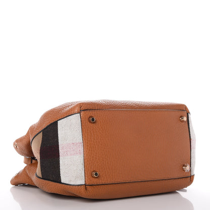 Burberry Grainy Calfskin House Check Small Maidstone Saddle Brown 4 of 10