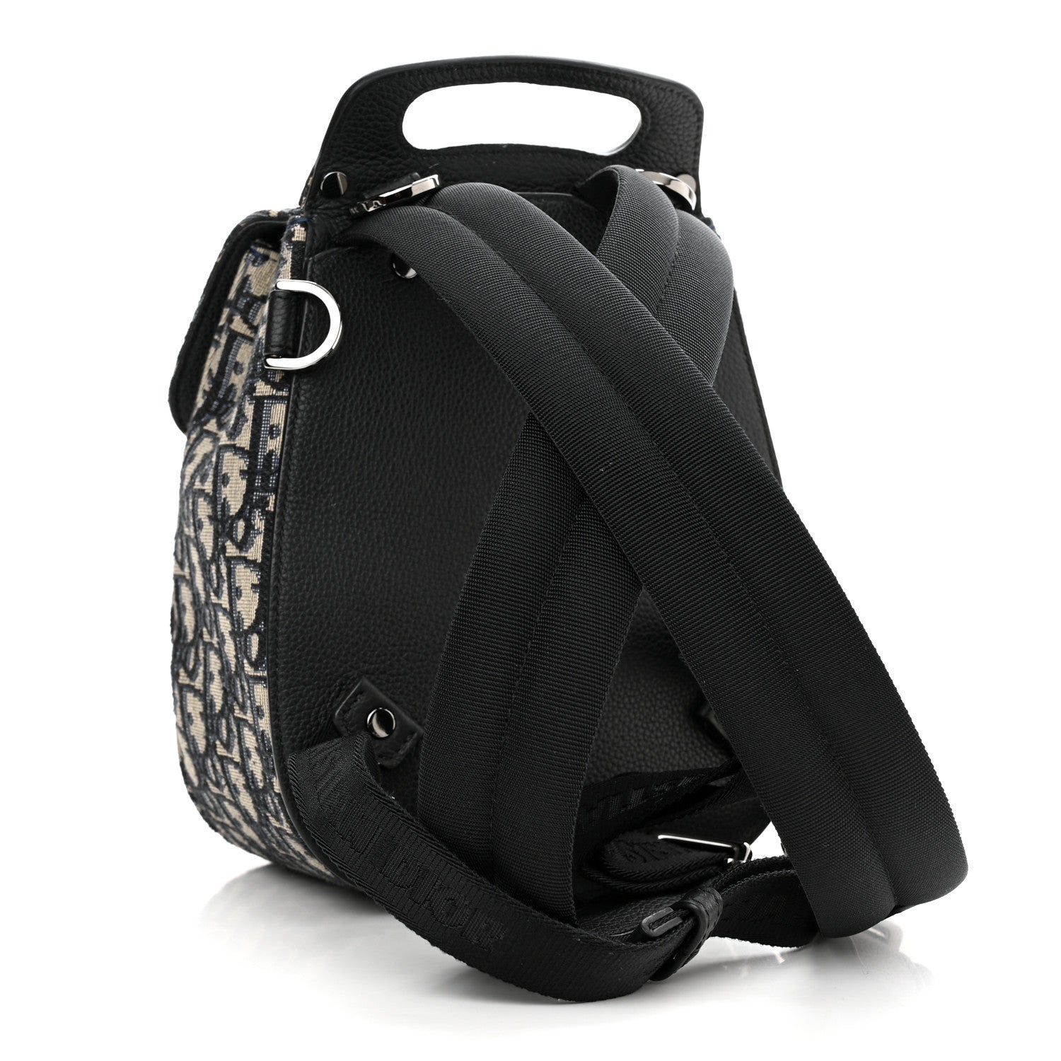 Christian Dior HOMME Oblique Calfskin Mens Mini Saddle Backpack Navy Blue 3 of 11