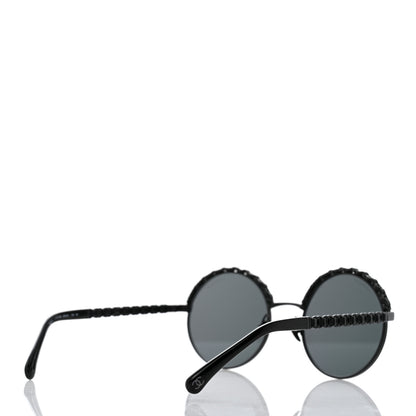 Chanel Metal Calfskin Round Chain Sunglasses 4265-Q Black 4 of 10