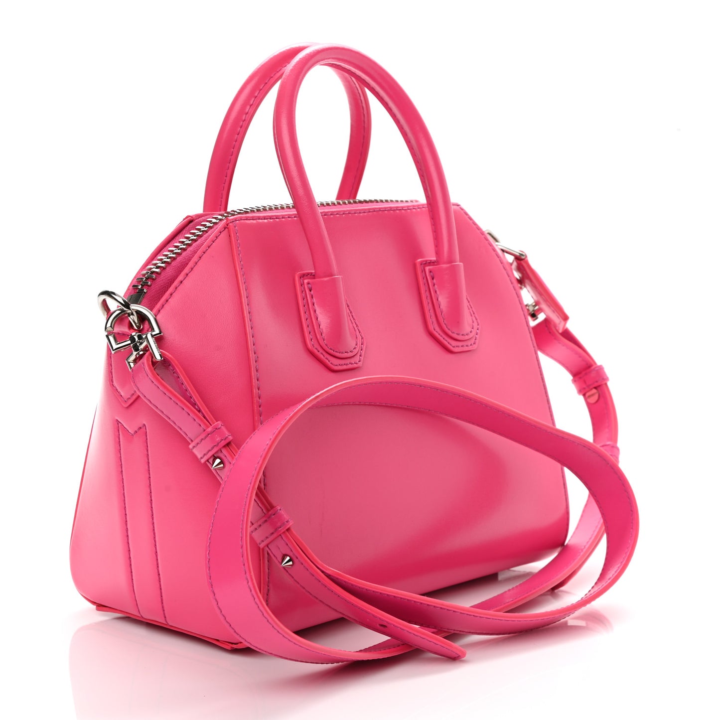Shiny Lord Calfskin Mini Antigona Shocking Pink