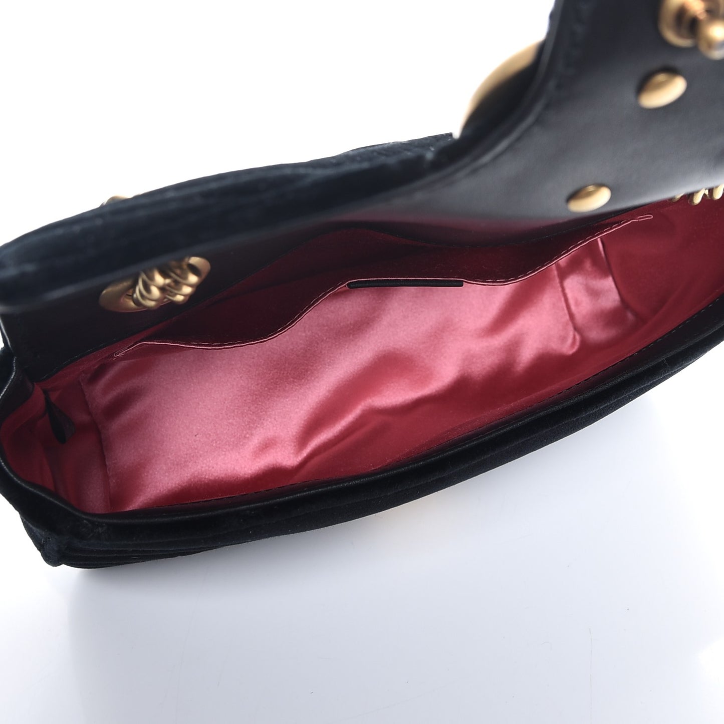 Velvet Matelasse Mini GG Marmont Shoulder Bag Black