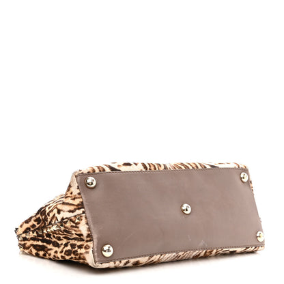 Valentino Garavani Calf Hair Cavallino Animal Rockstud Dome Satchel Leopard 4 of 19
