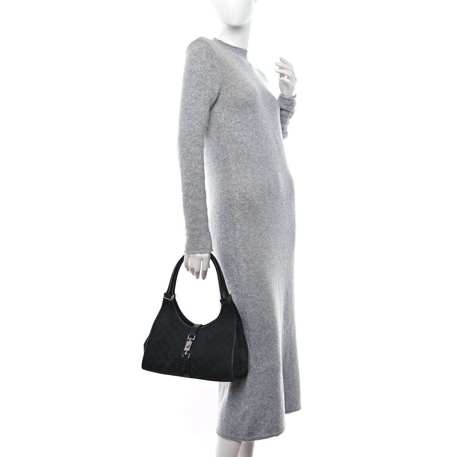 Gucci Monogram Jackie Shoulder Bag Black 2 of 10