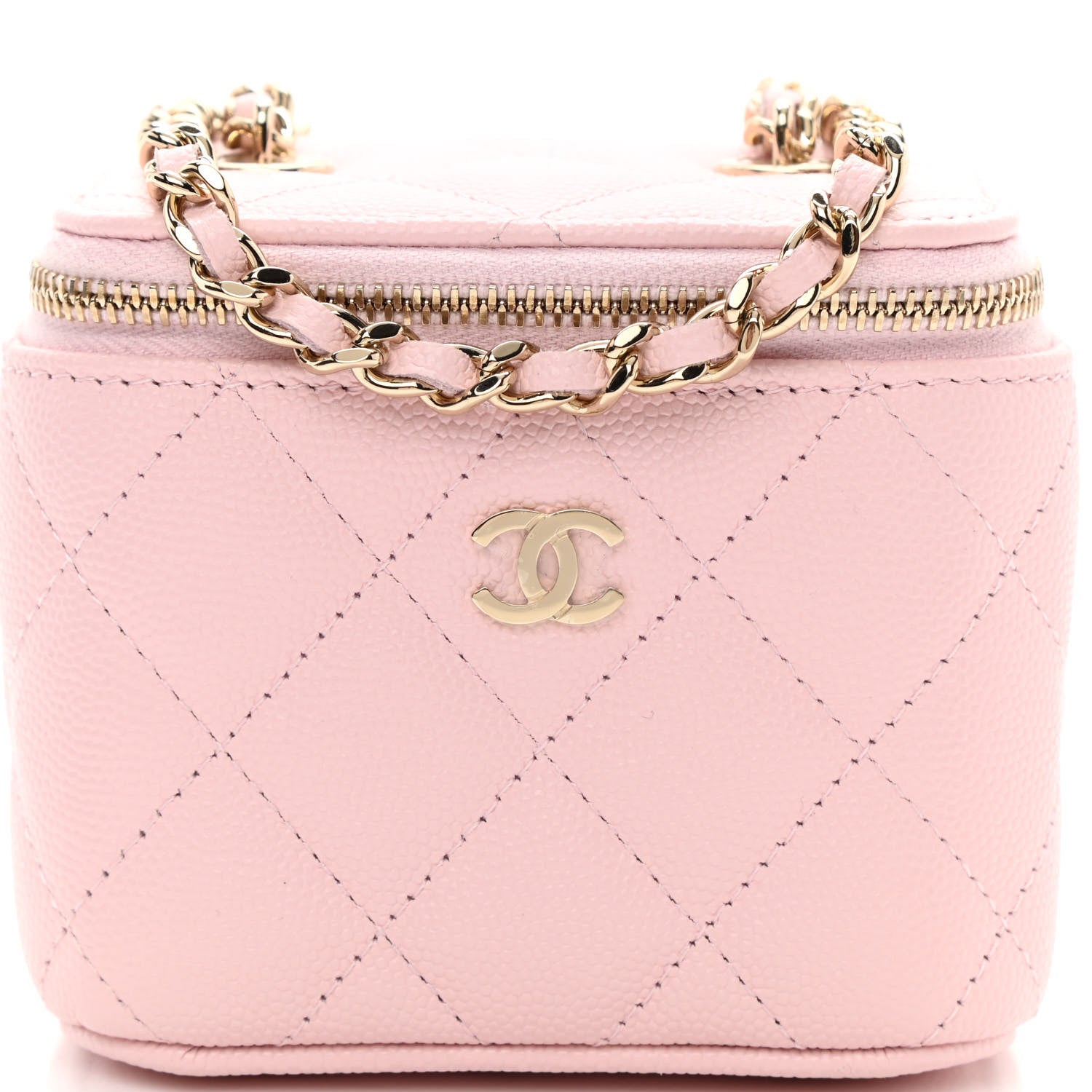 Chanel Caviar Quilted Mini Vanity Case With Chain Light Pink 8 of 11