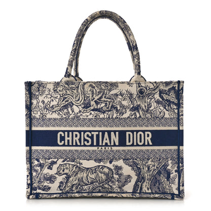 Christian Dior Canvas Embroidered Medium Dioriviera Toile De Jouy Book Tote Blue 1 of 10