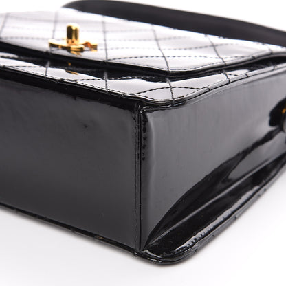 Chanel Patent Quilted CC Shoulder Bag Black 8 of 15