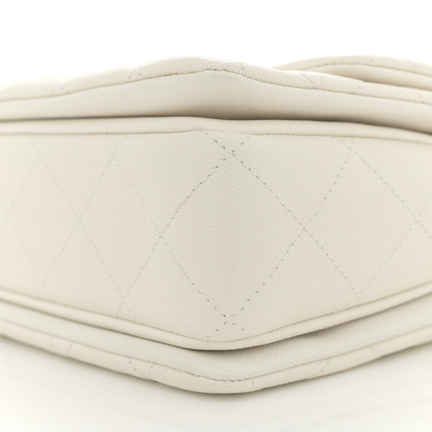Caviar Quilted Coco First Flap White