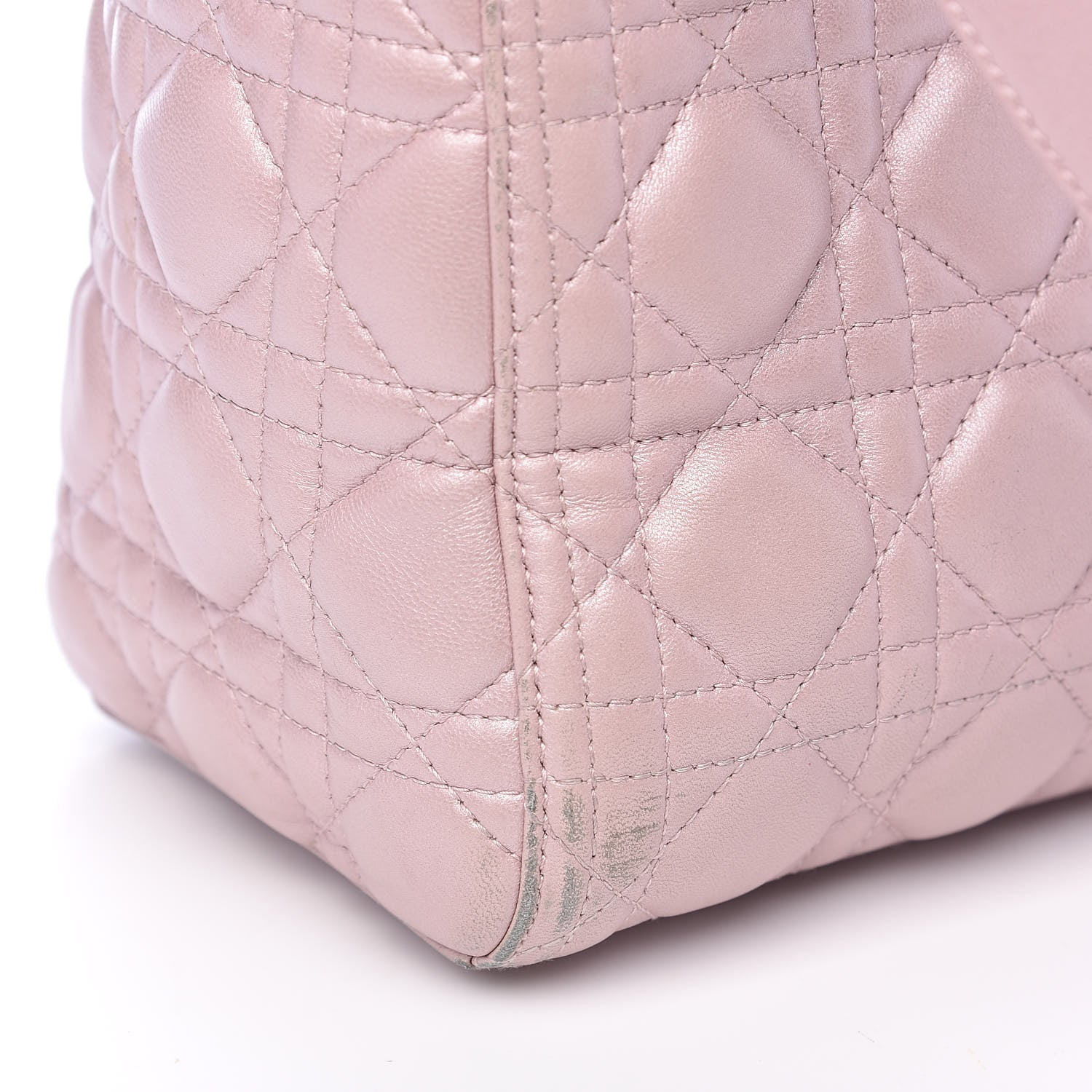 Christian Dior Pearly Lambskin Cannage Medium Lady Dior Lotus 16 of 20