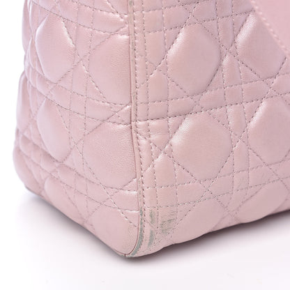 Christian Dior Pearly Lambskin Cannage Medium Lady Dior Lotus 16 of 20