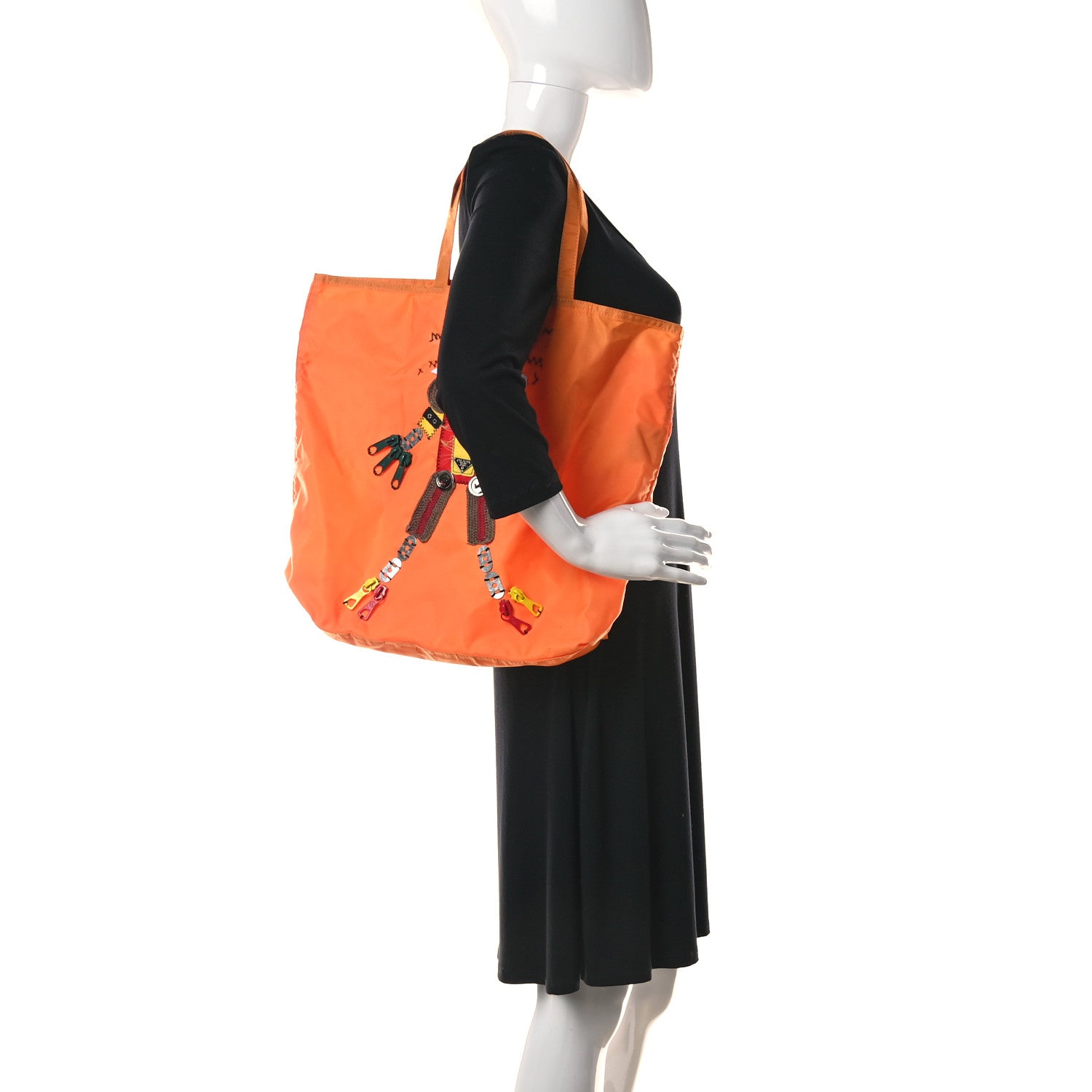 Prada Tessuto Nylon Robot Tote Orange 2 of 9
