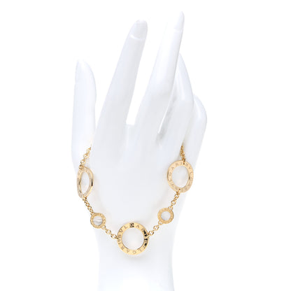 Bulgari 18K Yellow Gold Mother of Pearl Signature Chain Bracelet 2 of 5