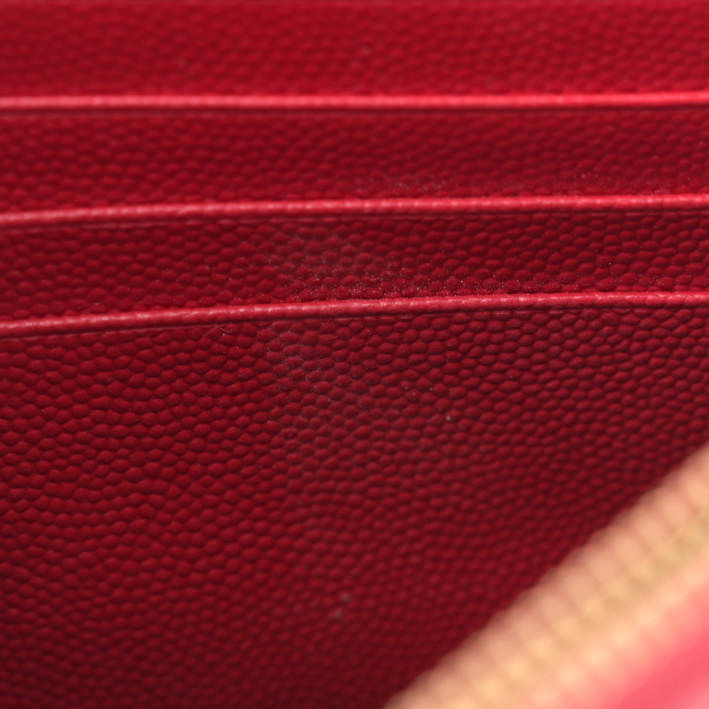 Grain De Poudre Matelasse Chevron Monogram Envelope Chain Wallet New Red