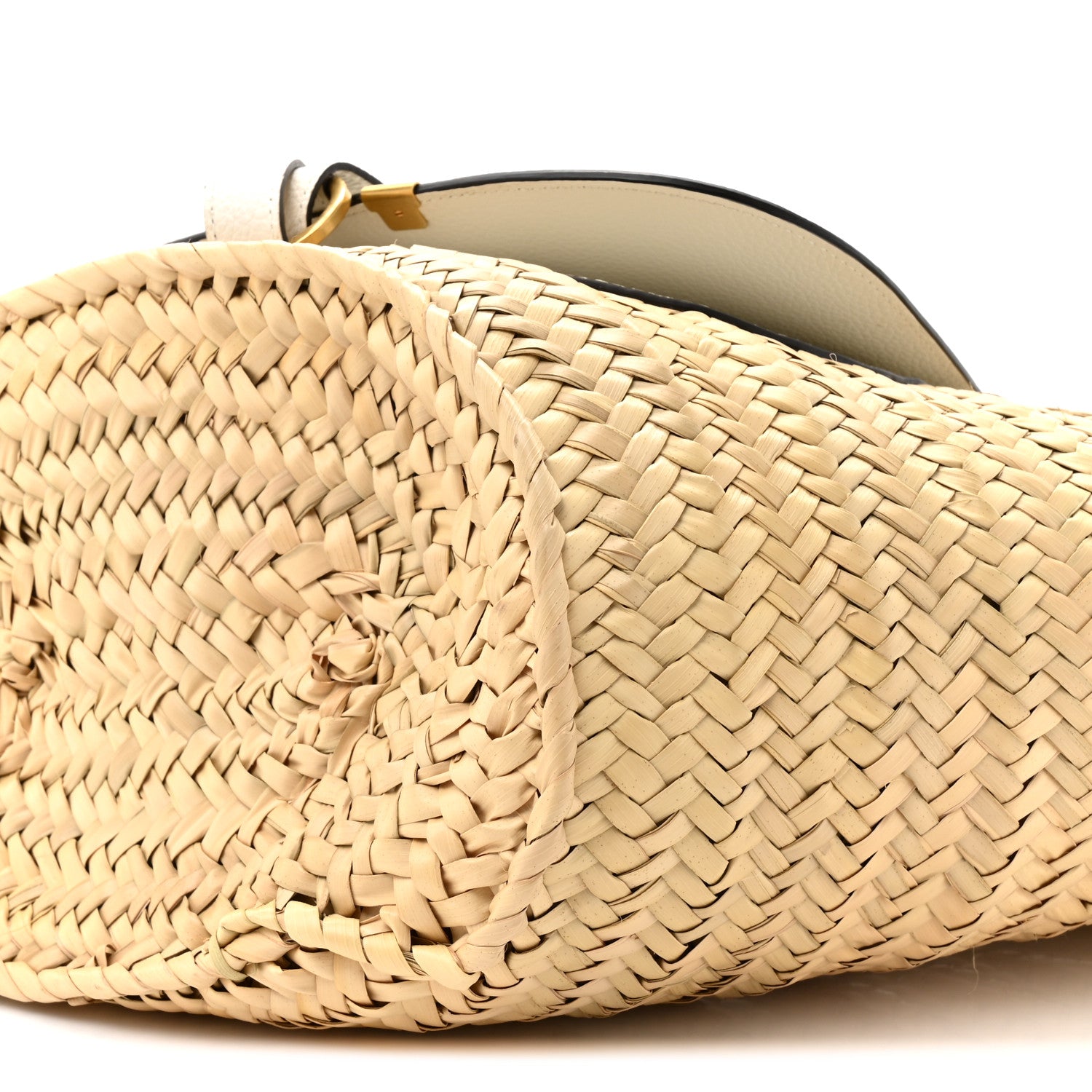 Chloe Raffia Grain Calfskin Medium Marcie Basket White 8 of 9