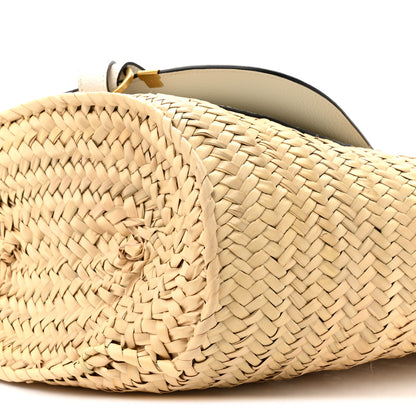 Chloe Raffia Grain Calfskin Medium Marcie Basket White 8 of 9