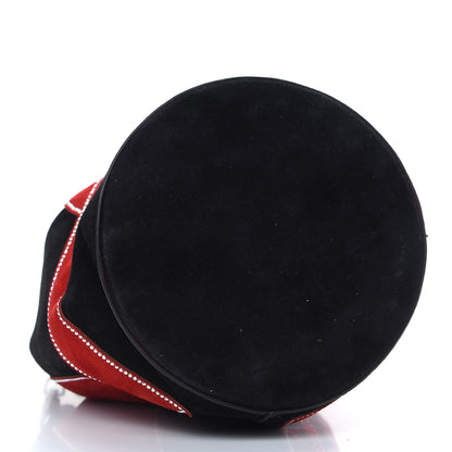 Christian Louboutin Suede Mary Jane Love Bucket Black Red 4 of 8