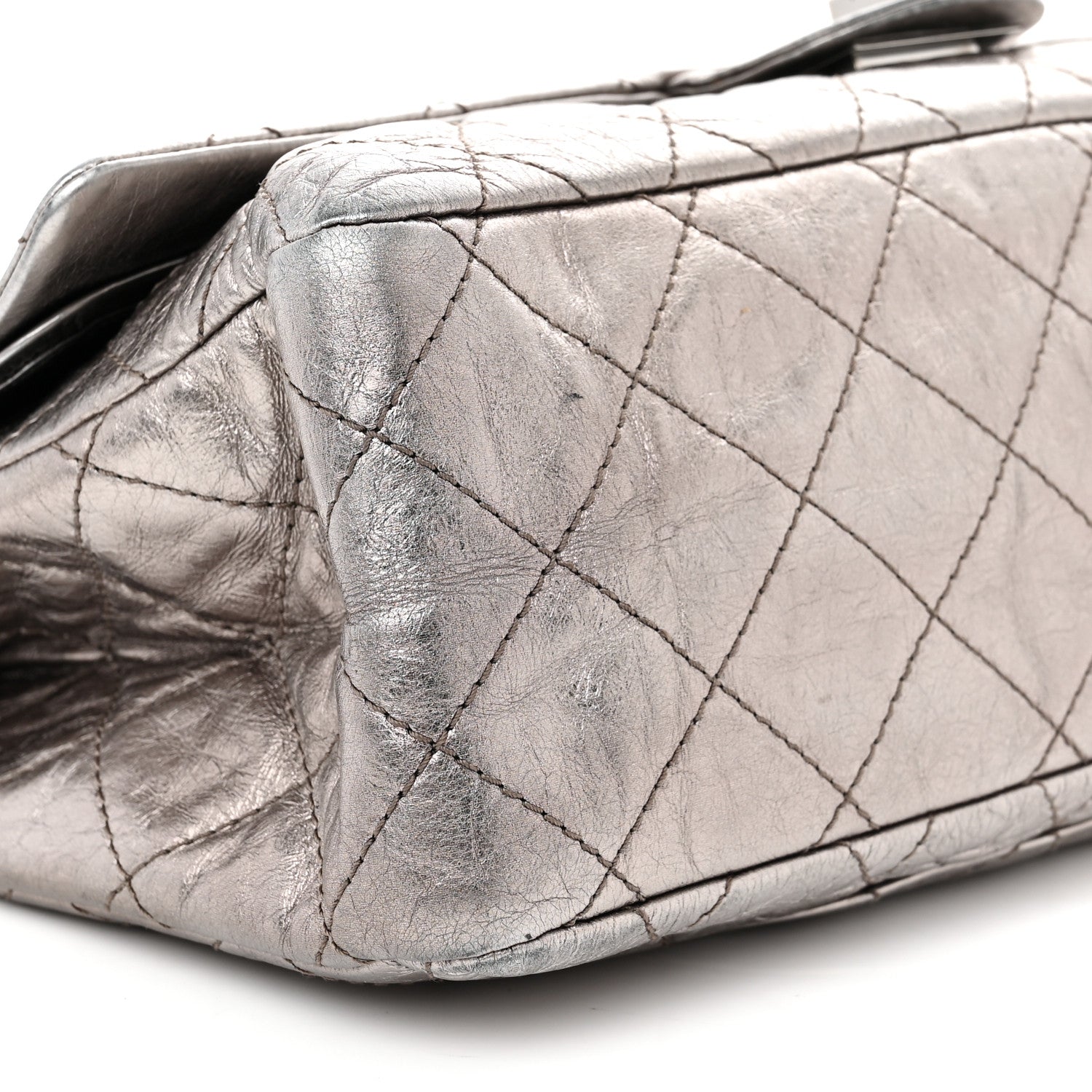 Chanel Metallic Aged Calfskin Quilted 2.55 Reissue 227 Flap Silver 8 of 13