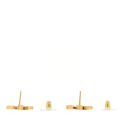 Chanel Metal CC Earrings Gold White 3 of 4