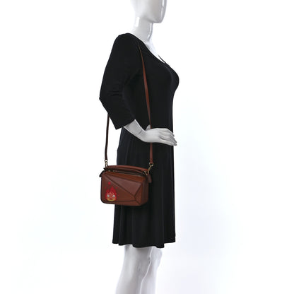 Loewe X HOWLS MOVING CASTLE Satin Calfskin Mini Calcifer Puzzle Bag Rust 2 of 10