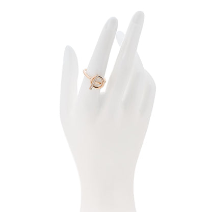Hermes 18K Rose Gold Diamond PM Echappee Ring 54 7 2 of 6