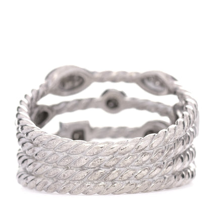 David Yurman Sterling Silver Diamond Confetti 4 Row Ring 58 8.25 4 of 6