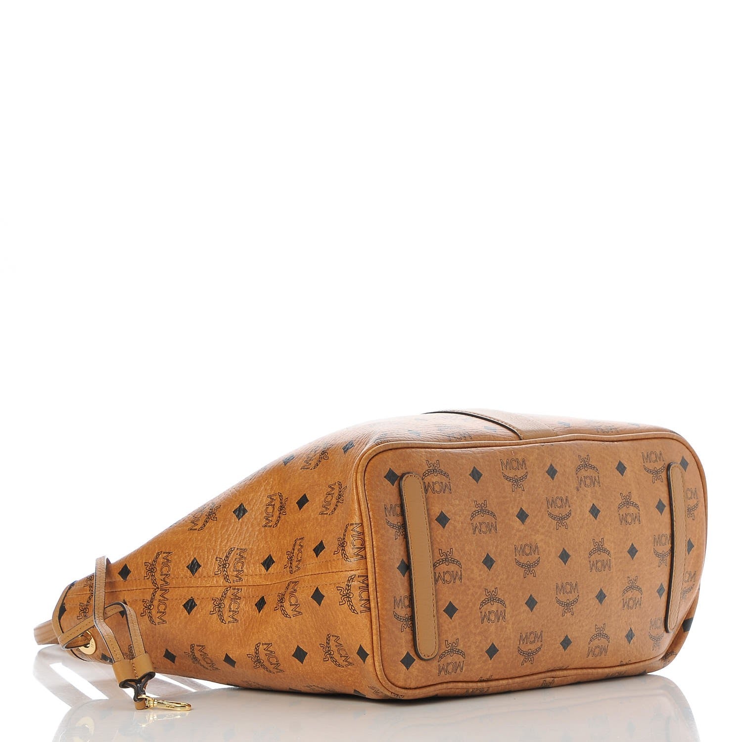 MCM Visetos Medium Liz Reversible Shopper Tote Cognac 5 of 14