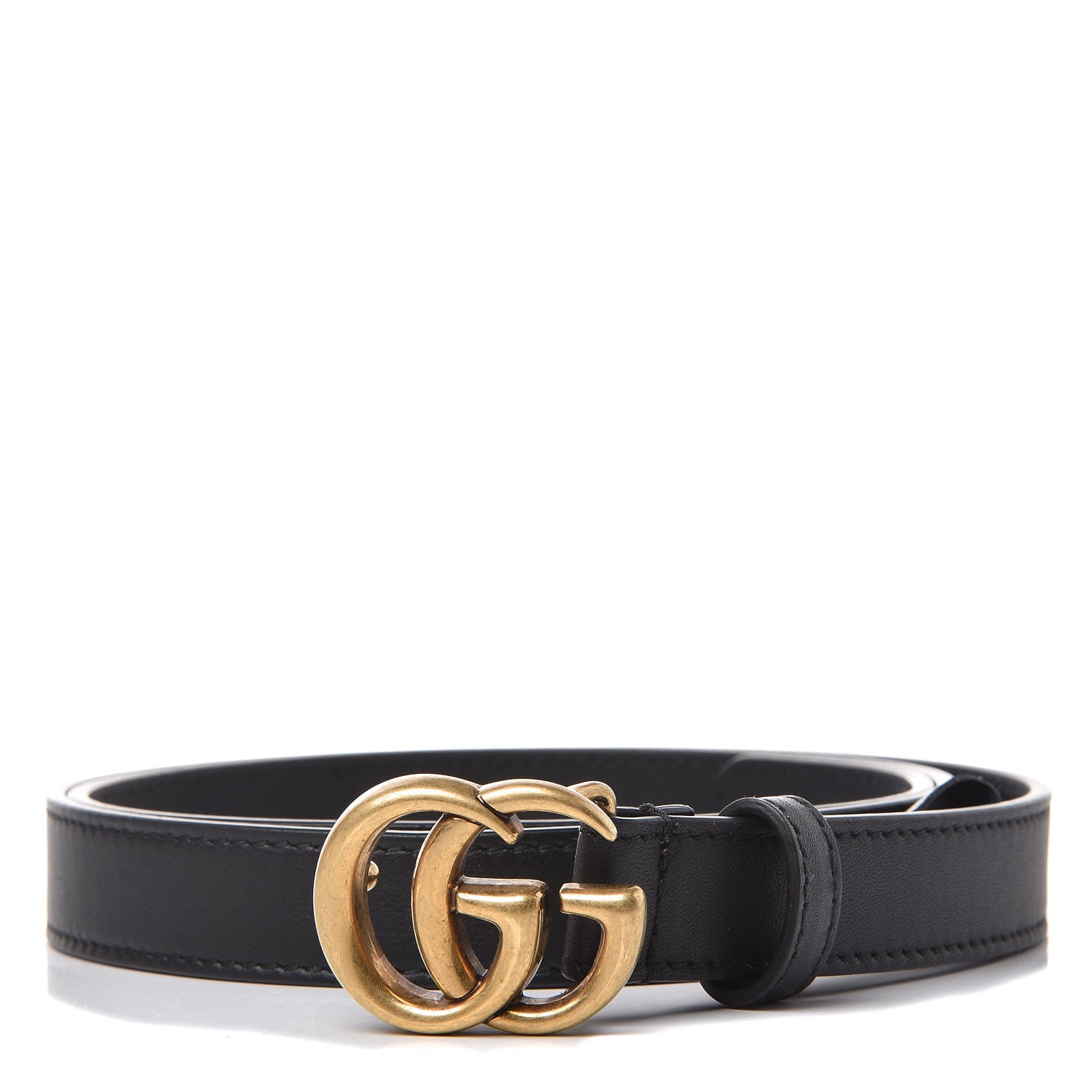 Gucci Calfskin Double G 20mm Belt 85 34 Black 1 of 6