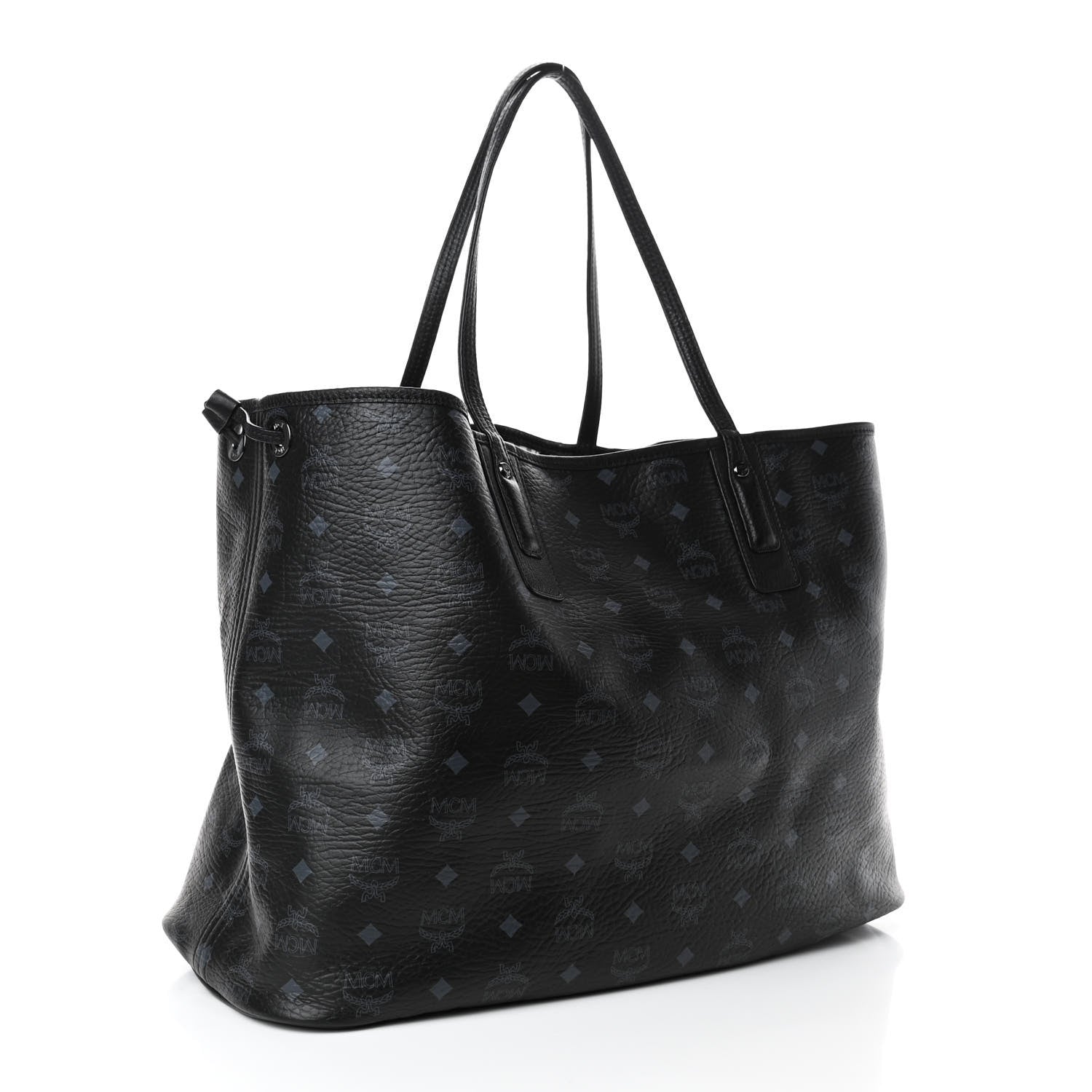 MCM Visetos Large Liz Reversible Shopper Tote Black 3 of 8